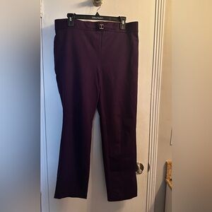 Anne Klein Purple Straight Leg Dress Pants Gold Hardware Size L